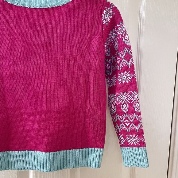 33 Degrees Cats in Christmas Tree Ugly Christmas Sweater Pink Girls Size XS 6/6X - Picture 14 of 14